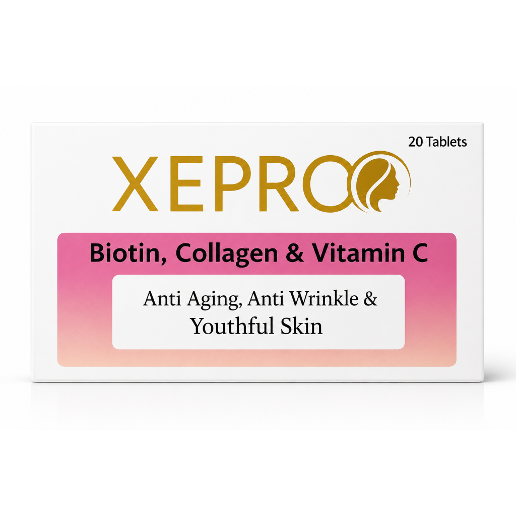 XEPRO Skin Tablets – 20 Biotin & Collagen Anti-Aging Boost